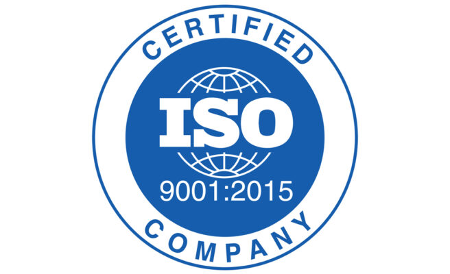 ISO Certified company certificate